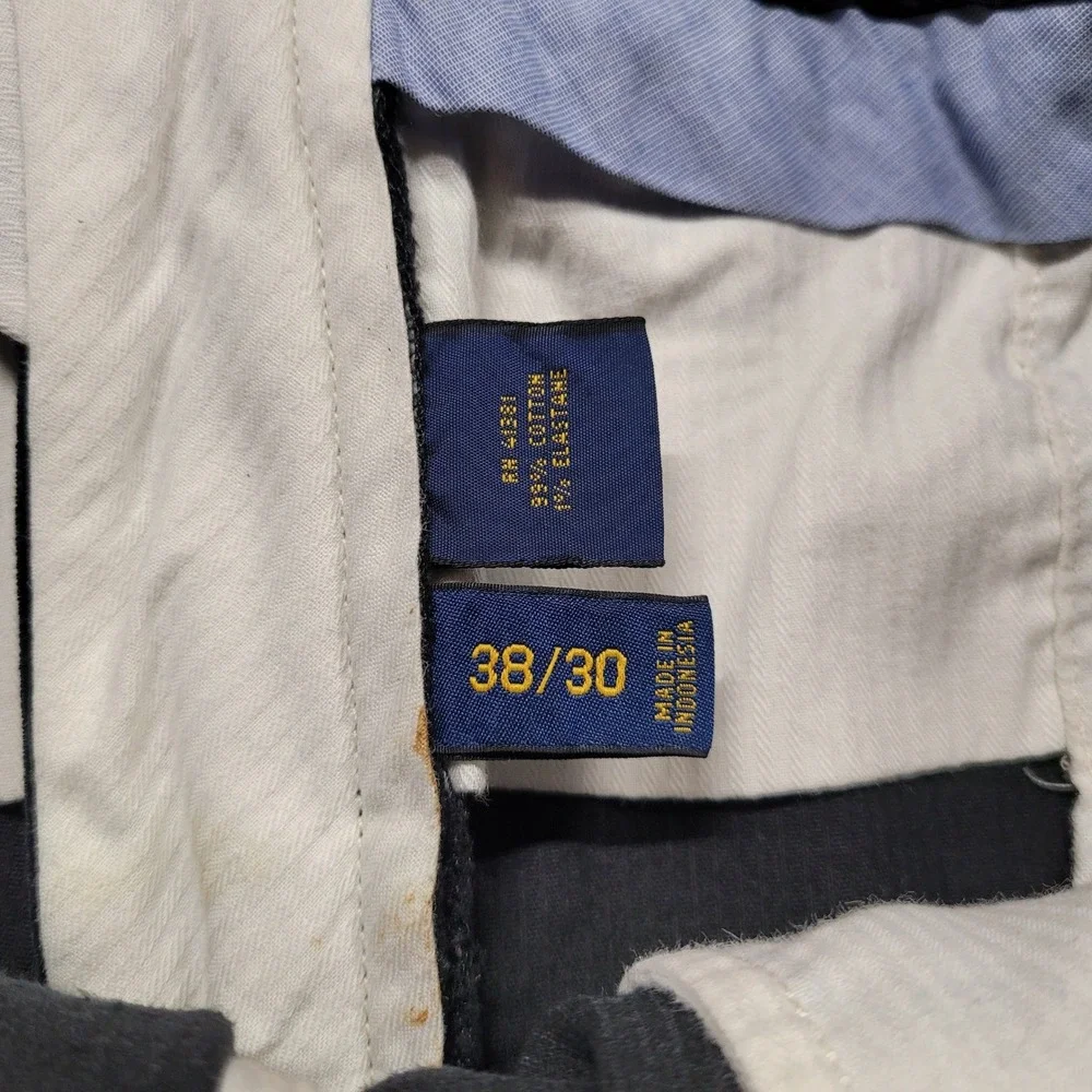 Polo Ralph Lauren Corduroy‎ Pants Mens 36x27 Black Classic Fit Cuffed Trousers